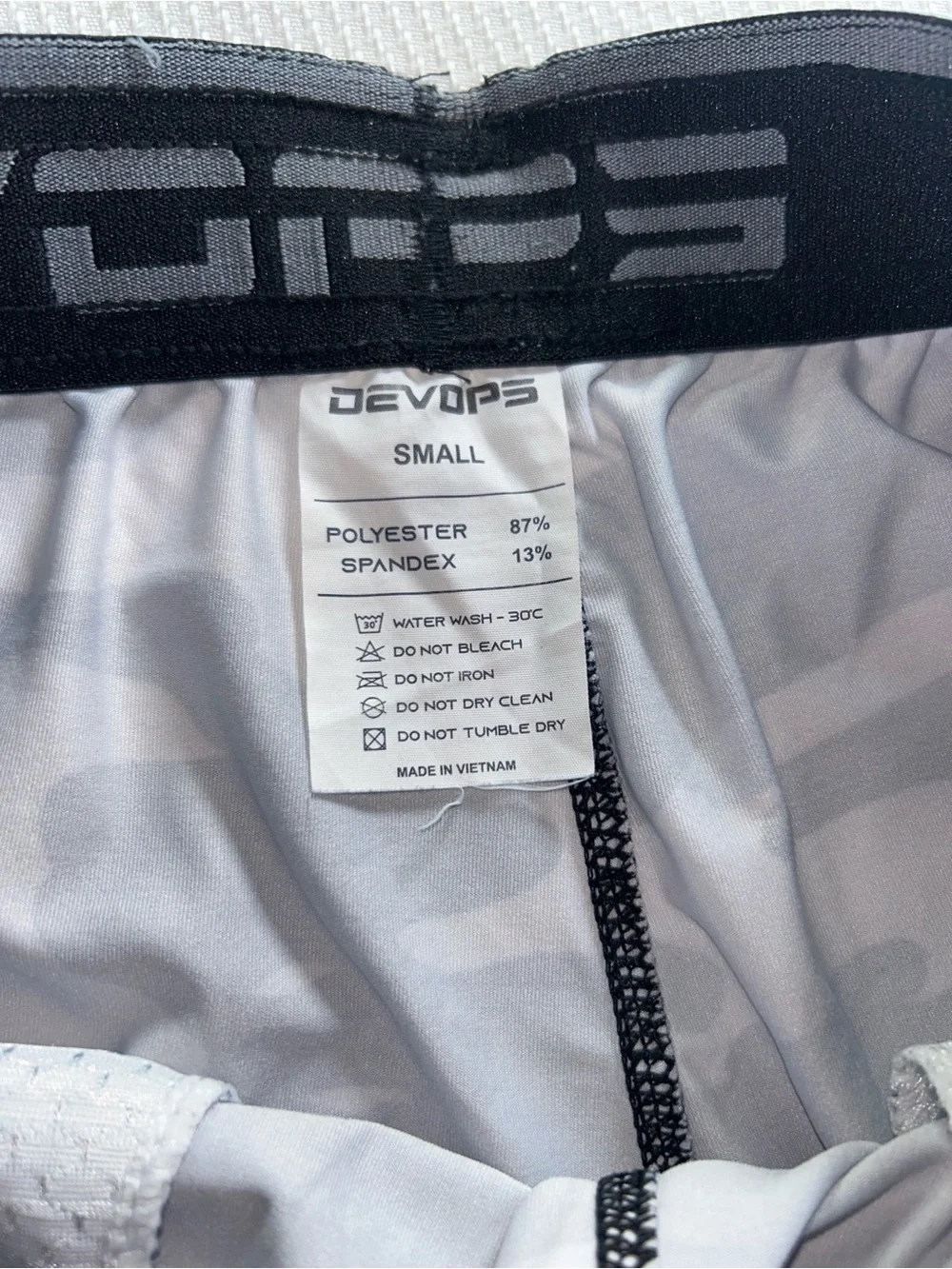 Mens Camo Athletic Shorts Small Gray Black Performance Gym Workout